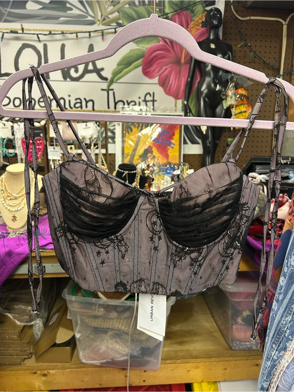 NWT Urban Revivo Mesh Celestial Corset Top S